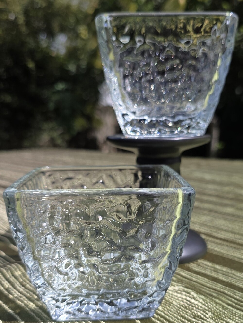 Disaronno Italian Amaretto Textured Glass Bar Snack Bowls Set of 2
